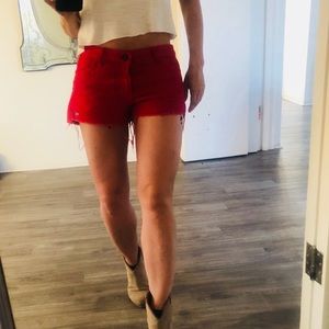 Red Cordaroy Vintage Shorts super cute size S